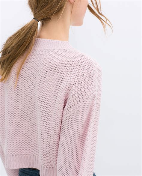 zara pink sweater|More.